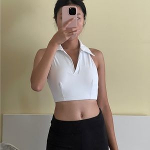 sport polo crop top